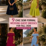 9 Chic Semi Formal Wedding Guest Dresses for Fall 2026