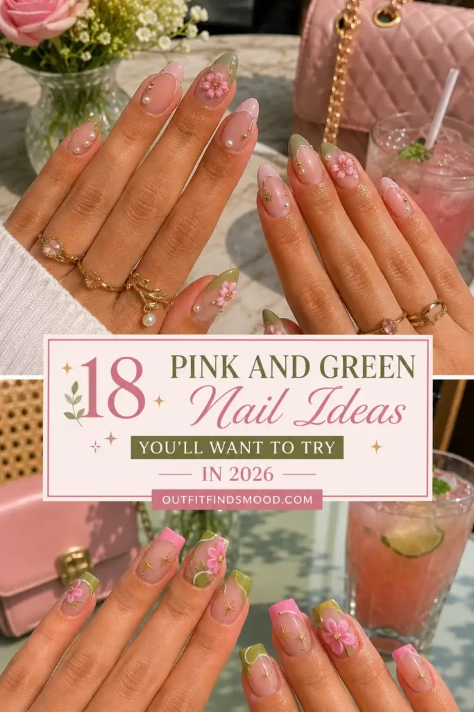 18 Pink and Green Nail Ideas You'll Want to Try in 2026