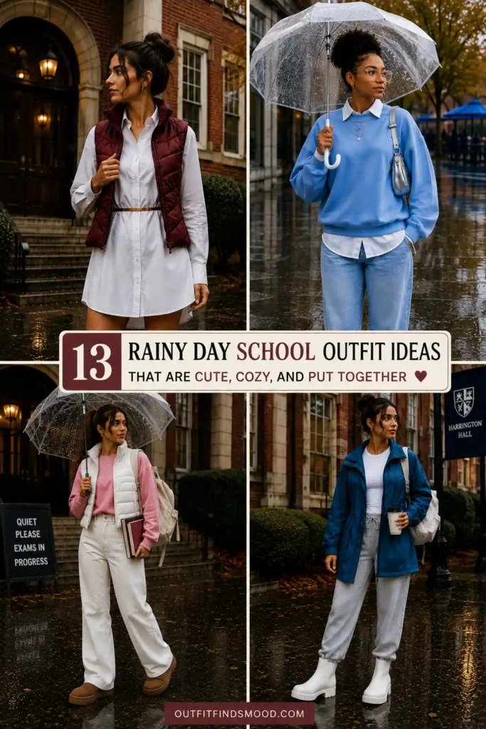 13 Rainy Day School Outfit Ideas for Chilly Days That Still Look Put Together