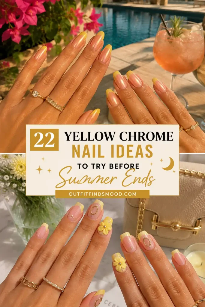 22 Yellow Chrome Nail Designs to Try Before Summer Ends